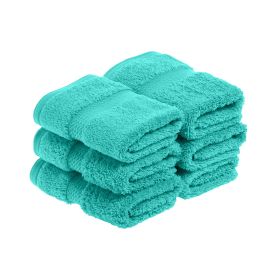 *Click on pic. for Add'l Colors* Egyptian Cotton Plush 6-Piece Solid Washcloth Set *Free Shipping on orders over $46* (Color: Turquoise)