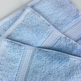 *Click on pic. for Add'l Colors* Egyptian Cotton Plush 6-Piece Solid Washcloth Set *Free Shipping on orders over $46* (Color: Light Blue)