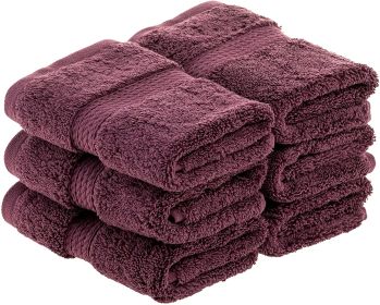 *Click on pic. for Add'l Colors* Egyptian Cotton Plush 6-Piece Solid Washcloth Set *Free Shipping on orders over $46* (Color: Plum)