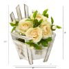 *Click on pic. for Add'l Colors* 9” Camellia Artificial Arrangement in Chair Planter