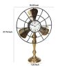 *Click on pic. for Add'l Sizes* Metal Fan Style Table Clock with Pedestal Base, Gold and Bronze *Free Shipping*