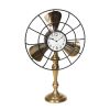 *Click on pic. for Add'l Sizes* Metal Fan Style Table Clock with Pedestal Base, Gold and Bronze *Free Shipping*