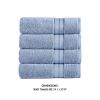 *Click on pic. for Add'l Colors* Bergamo 4 Piece Spun loft Towels with Stripes and Twill Weave *Free Shipping*