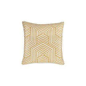 Set of 4, 20 x 20 Cotton Accent Pillow with Herringbone Print  *Free Shipping* (Color: Yellow/White)