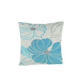 *Click on pic. for Add'l Colors* Floral Pattern Fabric Accent Pillow *Free Shipping* (Color: Blue/White)