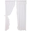 *Click on pic. for Add'l Sizes* Muslin Ruffled Bleached White Panel Set of 2 *Free Shipping*