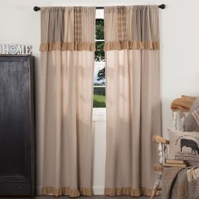 *Click on pic. for Add'l Sizes* Sawyer Mill Charcoal Chambray Solid Panel with Attached Patchwork Valance Set of 2 *Free Shipping* (Size: 84x40)