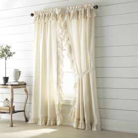 *Click on pic. for Add'l Sizes* Muslin Ruffled Unbleached Natural Panel Set of 2 *Free Shipping* (Size: 84x40)