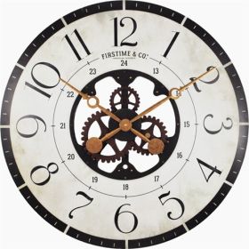 *Click on pic. for Add'l Colors* Rustic Industrial FarmHome Round Oversized Wall Clock *Free Shipping* (Color: Bronze)