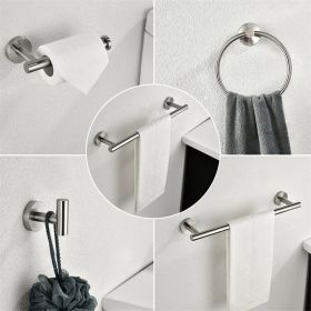 *Click on pic. for Add'l Finishes* Six Piece Stainless Steel Bathroom Towel Rack Set Wall Mount *Free Shipping* (Finish: Brushed Nickel)