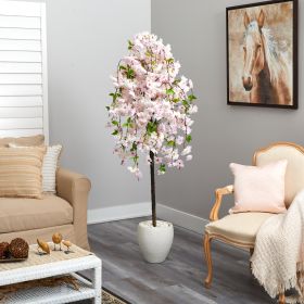 *Click on pic. for Add'l Planter Options * 70” Cherry Blossom Artificial Tree (Planter: 12" White)