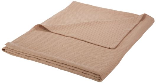 *Click on pic. for Add'l Colors* Diamond All-Season Woven Cotton Blanket, Full/Queen *Free Shipping* (Color: Khaki)