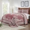 *Click on pic. for Add'l Colors* Textured Medallion Oversized Bedspread Set in Jacquard-Weave, Twin *Free Shipping*