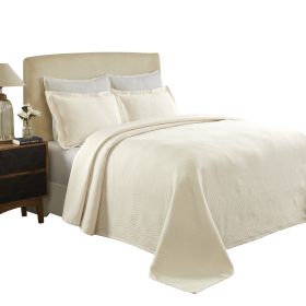 *Click on pic. for Add'l Colors* Cascade Cotton Jacquard Matelasse 3-Piece Bedspread Set, Twin *Free Shipping* (Color: Ivory)