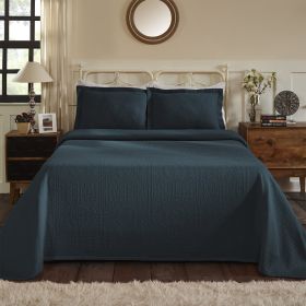 *Click on pic. for Add'l Colors* Fleur De Lis 100% Cotton Jacquard MatelassÃ© Bedspread Set, Twin *Free Shipping* (Color: Deep sea)