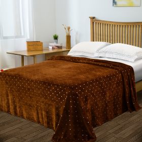 *Click on pic. for Add'l Colors* Metallic Polka Dot Fleece Blanket, Full/Queen *Free Shipping* (Color: Sepia)