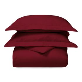 *Click on pic. for Add'l Colors* 300-Thread Count Cotton Antimicrobial Duvet Cover Set, Twin *Free Shipping* (Color: Burgundy)