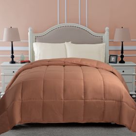 *Click on pic. for Add'l Colors* Solid Microfiber Hypoallergenic Down Alternative Comforter, Full/Queen *Free Shipping* (Color: Camel)