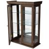 Country Tuscan Hardwood Wall Curio Cabinet