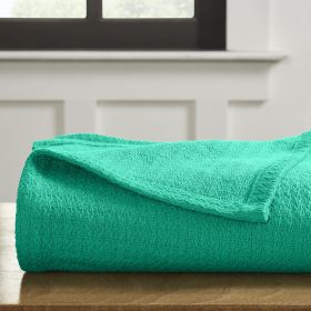*Click on pic. for Add'l Colors* Textured Cotton Weave All-Season Blanket or Throw *Free Shipping* (Color: Gumdrop Green)