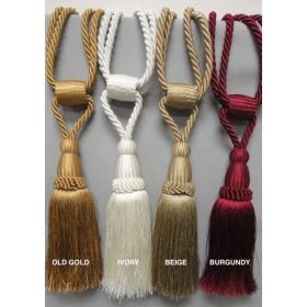 *Click on pic. for Add'l Colors* 7"x24" Hand Crafted Tassel Curtain Tie Backs (Color: Old Gold)