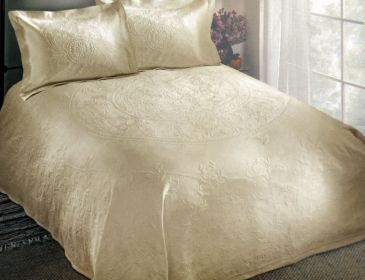*Click on pic. for Add'l Sizes* Oslo Egyptian Cotton Jacquard Premium Matelasse Bedspread, Linen *Free Shipping* (Size: Twin)