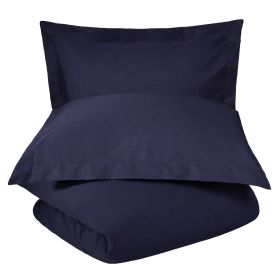 *Click on pic. for Add'l Colors* 300-Thread Count Cotton Percale Solid Duvet Cover Set, Full/Queen *Free Shipping* (Color: Crown Blue)