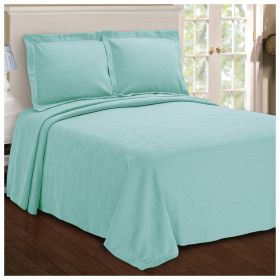 *Click on pic. for Add'l Colors* Paisley Matelasse Cotton Jacquard Bedspread Set, Twin *Free Shipping* (Color: Aqua)