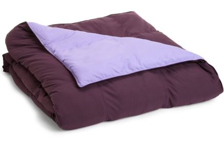 *Click on pic. for Add'l Colors* Solid Reversible Down Alternative Microfiber All Season Comforter, King *Free Shipping* (Color: Plum/Lilac)