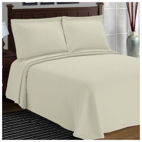*Click on pic. for Add'l Colors* Solitaire Cotton Jacquard Matelasse Bedspread Set, Full *Free Shipping* (Color: Ivory)