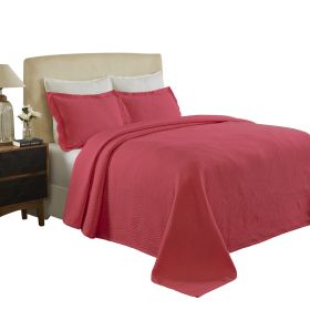 *Click on pic. for Add'l Colors* Cascade Cotton Jacquard Matelasse 3-Piece Bedspread Set, Queen *Free Shipping* (Color: Cranberry)