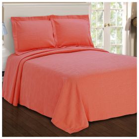 *Click on pic. for Add'l Colors* Paisley Matelasse Cotton Jacquard Bedspread Set, Full *Free Shipping* (Color: Coral)