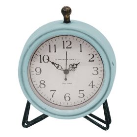 *Click on pic. for Add'l Colors* Rustic Table or Desk Clock (Color: Blue & White)