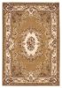 *Click on pic. for Add'l Sizes* Beige and Ivory Hand Carved Floral Medallion Indoor Area Rug