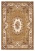 *Click on pic. for Add'l Sizes* Beige and Ivory Hand Carved Floral Medallion Indoor Area Rug