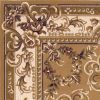 *Click on pic. for Add'l Sizes* Beige and Ivory Hand Carved Floral Medallion Indoor Area Rug