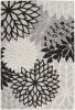 *Click on pic. for Add'l Sizes* Black Gray White Indoor Outdoor Area Rug