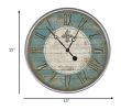 *Click on pic. for Add'l Sizes* Vintage Teal Fleur de Lis Parisian Wall Clock