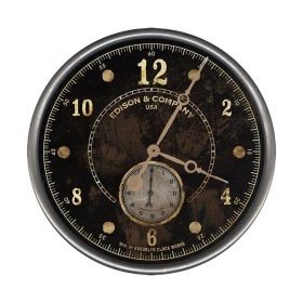 *Click on pic. for Add'l Sizes* Vintage Look Black Wall Clock (Size: 15")