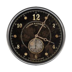 *Click on pic. for Add'l Sizes* Vintage Look Black Wall Clock (Size: 15")