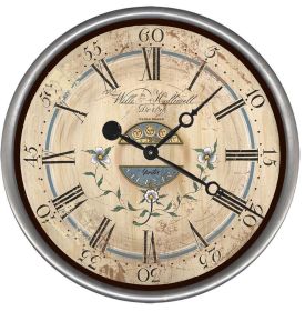 *Click on pic. for Add'l Sizes* Vintage Wedgwood Blue and Taupe Wall Clock (Size: 15")