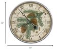 *Click on pic. for Add'l Sizes* Vintage Douglas Fir Pine Sprig Wall Clock