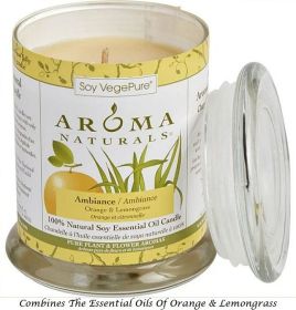 *Click on pic. for Add'l Scents* GLASS PILLAR SOY AROMATHERAPY CANDLE (Name: Ambiance)