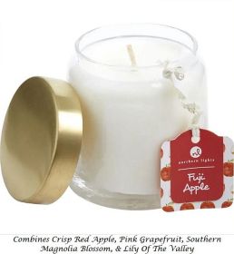 *Click on pic. for Add'l Scents* SCENTED SOY GLASS CANDLE 10oz. (Name: Fuji Apple)