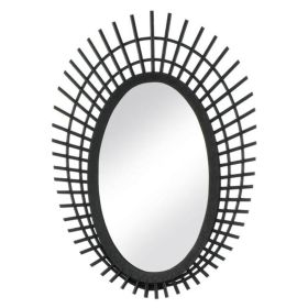 *Click on pic. for Add'l Sizes* Riki Black Bamboo Mirror *Free Shipping* (Size: 24in.)