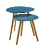 *Click on pic. for Add'l Colors* Mid Century Modern Nesting End Tables with Solid Wood Legs *Free Shipping*